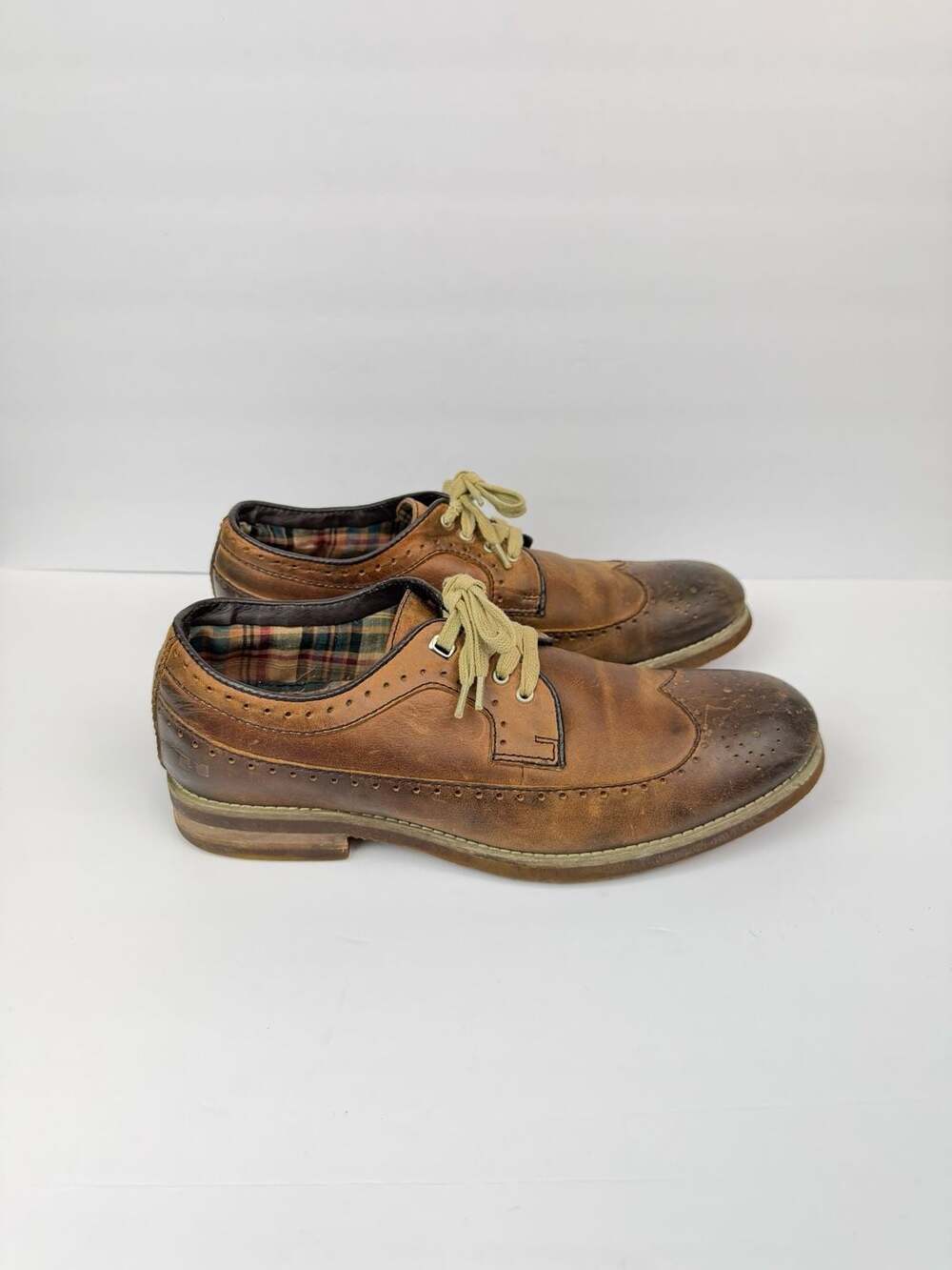 Bed Stu Men's Distressed Leather Wingtip Oxford Shoes Size 11